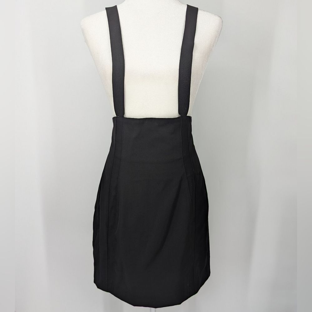 Vintage Designer Marithe Francois Girbaud Black High Waist Suspenders Skirt 46